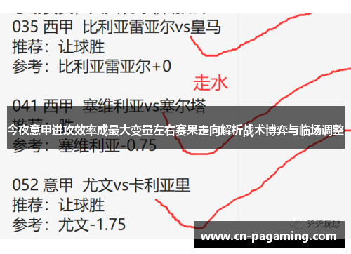 今夜意甲进攻效率成最大变量左右赛果走向解析战术博弈与临场调整